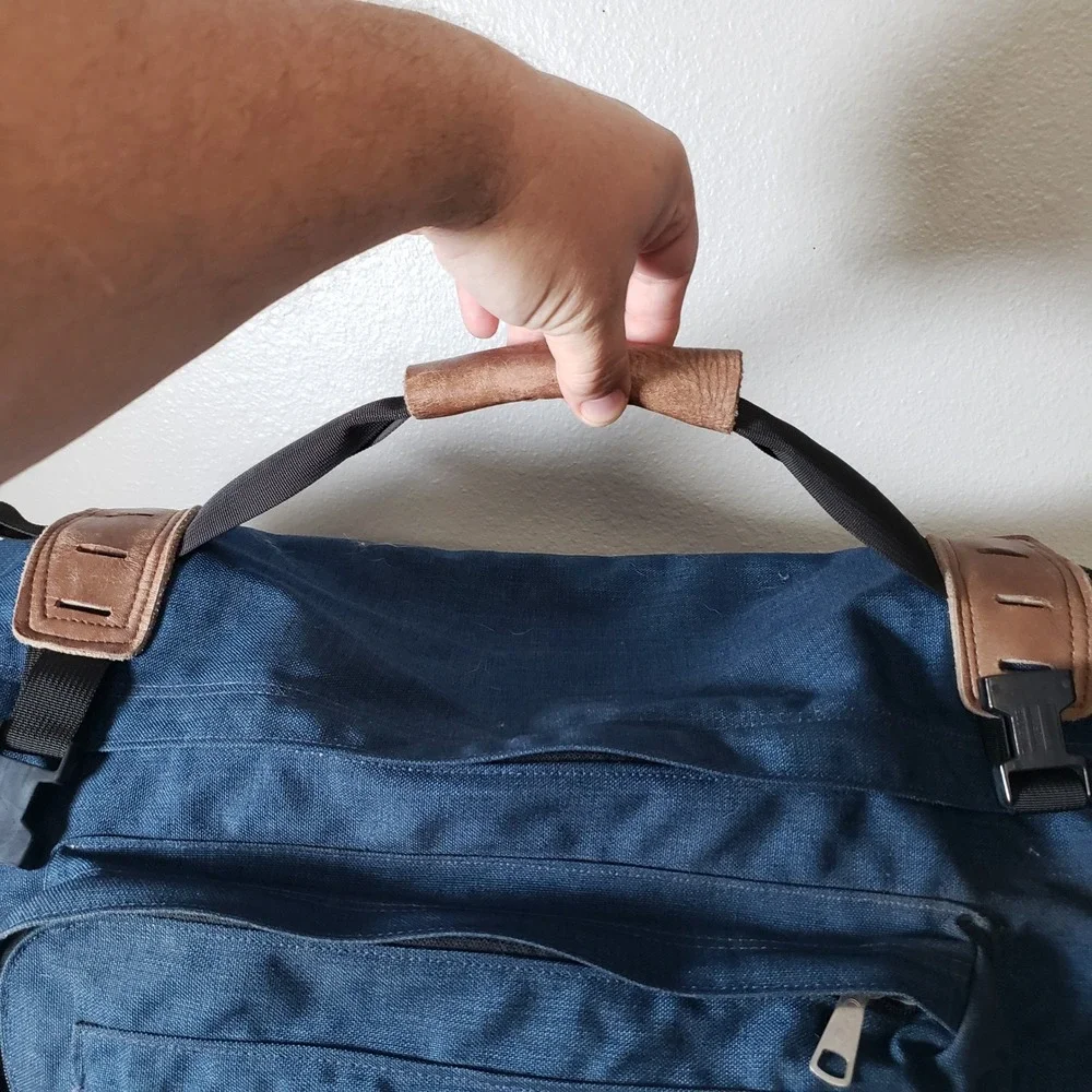 Vintage Kelty Soft Pack Duffle Bag Navy Blue Travel‎ Pack Expandable Luggage